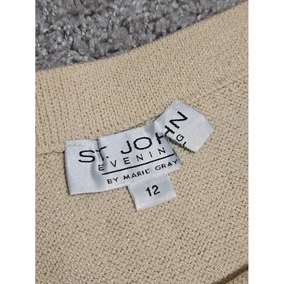 St. John Evening by Marie Gray Maxi Skirt Cream Size 12 Santana Knit - Picture 5 of 12